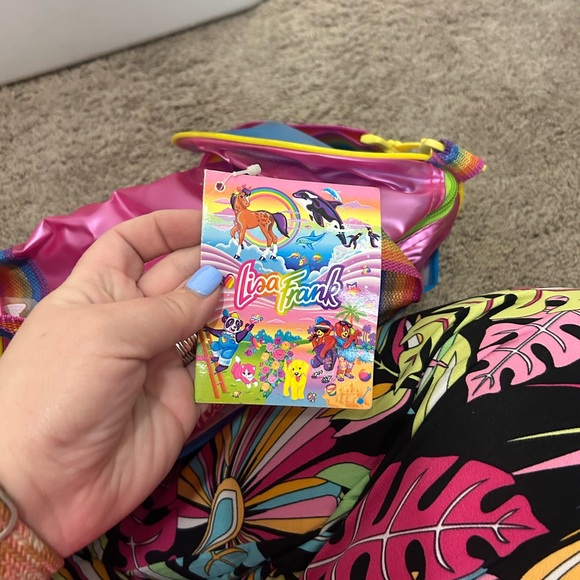 NWT Vintage Unused Condition Lisa Frank Rainbow Chaser Pink Cat Duffel Bag - Picture 3 of 13